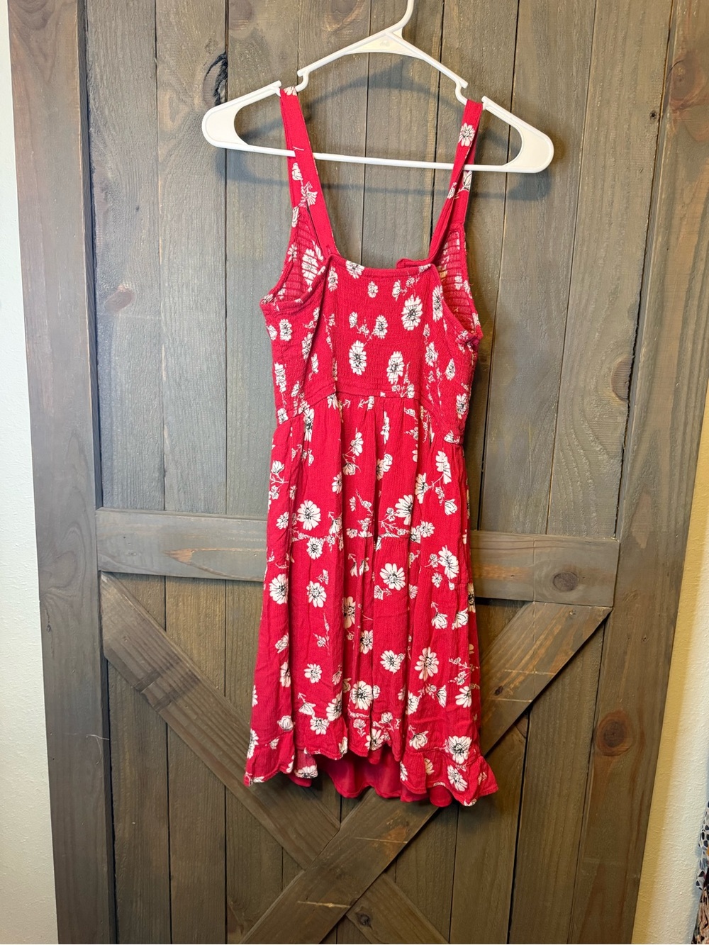 Japna Red Floral Button-Front Sundress - Picture 2 of 3